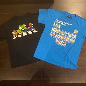 2 Boys Super Mario T-Shirts, size Youth Medium, fits like a 10-12.